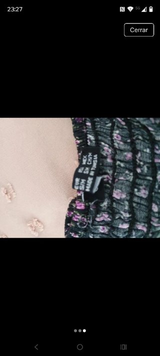 Top floral negro y rosa talla S