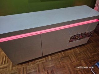 Mueble TV/Aparador Blanco con LED