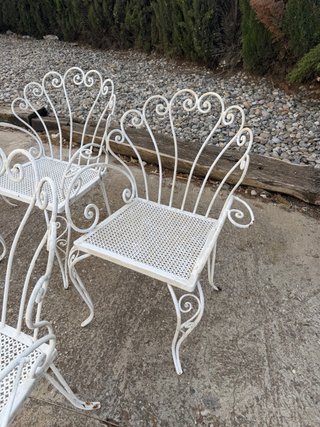 Set di 6 poltrone in metallo bianco