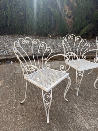Set di 6 poltrone in metallo bianco