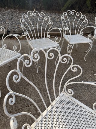 Set di 6 poltrone in metallo bianco