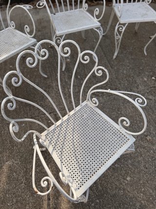 Set di 6 poltrone in metallo bianco