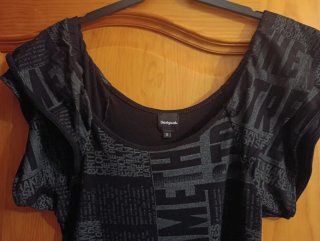 Vestido Desigual Negro/Gris Talla M