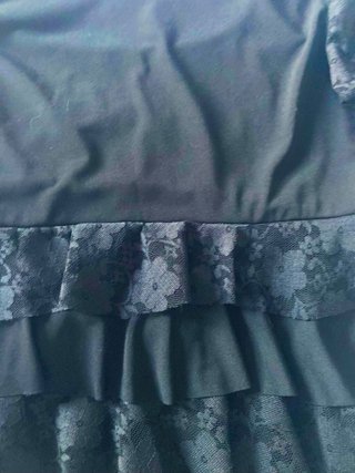 Vestito nero maniche lunghe pizzo donna
