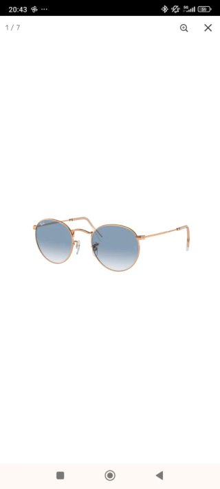 Gafas de sol Ray-Ban redondas doradas azules