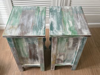 Conjunto Mesillas Noche Madera Decapada