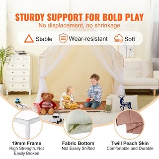 Tienda de Juego para Niños, Tienda para Niños de 1 a 5 Años, Tienda para Niños con Alfombra y Lámpara de Tienda, Tienda para Niños con Ventanas para Interior y Exterior, Tienda Yurt para Niños y N...