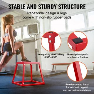 Caja de Salto Pliométrica, Caja Plyo de 18 Pulgadas, Plataforma Pliométrica de Acero y Caja de Agilidad para Saltar, Caja de Ejercicio Antideslizante para Entrenamiento en Casa, Entrenamiento de F...