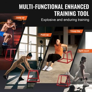 Caja de Salto Pliométrica, Caja Plyo de 18 Pulgadas, Plataforma Pliométrica de Acero y Caja de Agilidad para Saltar, Caja de Ejercicio Antideslizante para Entrenamiento en Casa, Entrenamiento de F...