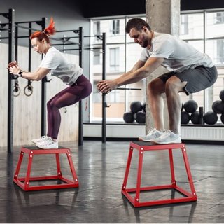 Caja de Salto Pliométrica, Caja Plyo de 18 Pulgadas, Plataforma Pliométrica de Acero y Caja de Agilidad para Saltar, Caja de Ejercicio Antideslizante para Entrenamiento en Casa, Entrenamiento de F...