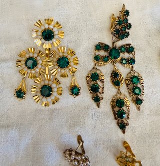 Lote Pendientes Fallera Oro y Verde