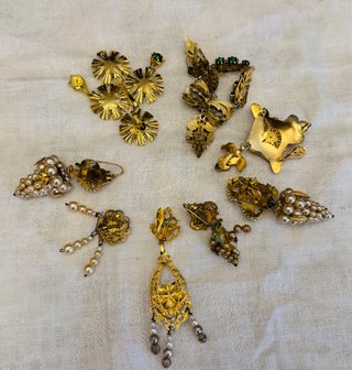 Lote Pendientes Fallera Oro y Verde