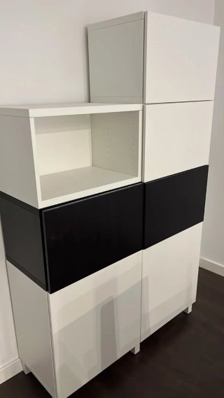 Mueble modular Ikea blanco y negro