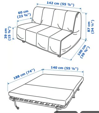 Divano letto Ikea Lycksele