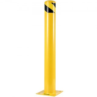 Bollard de Seguridad 107 cm x 11.4 cm Barrera de Seguridad Bollard 11.4 cm OD 107 cm de Altura Tubo de Acero con Recubrimiento en Polvo Amarillo con 4 Anclajes Gratis para Áreas Sensibles al Tráfico