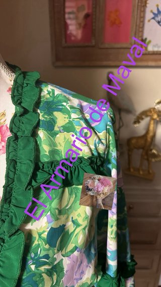 Vestido Fetiche Suances verde estampado