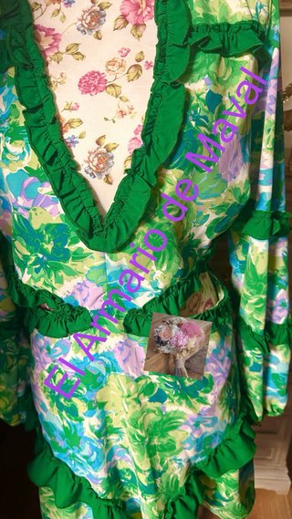 Vestido Fetiche Suances verde estampado