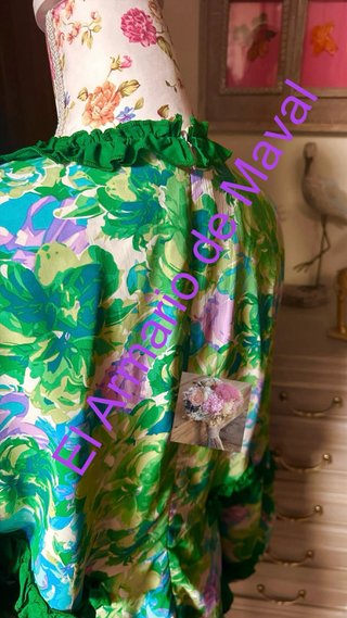 Vestido Fetiche Suances verde estampado