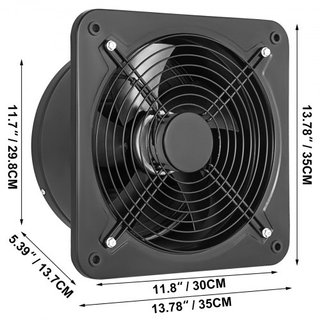 Extractor de ventilación industrial de 12 pulgadas ventilador comercial soplador de aire ventilador de escape axial de metal 300MM (300MM/12 pulgadas)