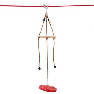 Kit de tirolesa para niños y adultos, kit de tirolesa de 65 pies hasta 500 lb, tirolesa de instalación rápida para exteriores en el patio trasero, entretenimiento en el parque infantil con tiroles...