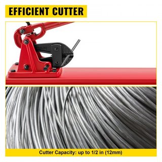 24" Banco Tipo Herramienta de Mano Swager, Capacidad de Corte 3/8" Cortador de Pernos Banco Tipo, Dureza 35-45HRC Herramienta de Crimpado Banco Cable de Cuerda, Máquina de Swaging Roja para Swagin...