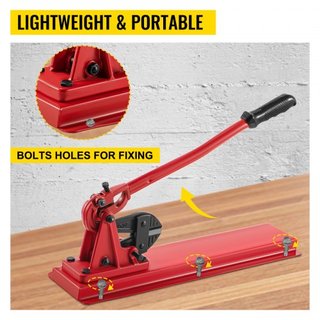24" Banco Tipo Herramienta de Mano Swager, Capacidad de Corte 3/8" Cortador de Pernos Banco Tipo, Dureza 35-45HRC Herramienta de Crimpado Banco Cable de Cuerda, Máquina de Swaging Roja para Swagin...