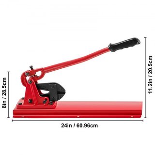 24" Banco Tipo Herramienta de Mano Swager, Capacidad de Corte 3/8" Cortador de Pernos Banco Tipo, Dureza 35-45HRC Herramienta de Crimpado Banco Cable de Cuerda, Máquina de Swaging Roja para Swagin...