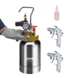 Tanque de Presión para Pintura en Spray, 2L/0.5gal Tanque de Presión de Pintura de Aire Ligero, Pistola de Pintura en Spray de Boquilla de 1.8mm con Mangueras de 3m para Decoración del Hogar, Arqu...