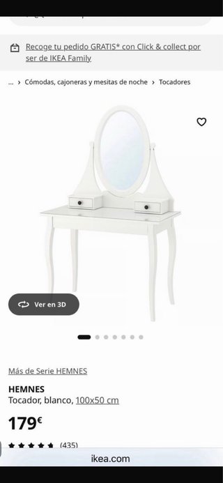 Tocador de maquillaje blanco con espejo
