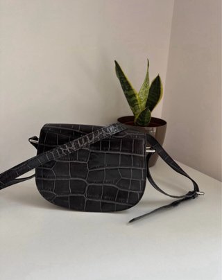 Bolso Tous Coco Piel Cocodrilo Negro/Gris