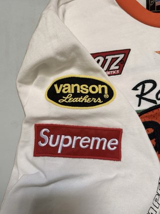 Camiseta Supreme x Vanson Manga Larga Blanca S