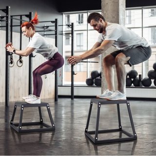 Caja de Salto Pliométrica, Caja Plyo de 18 Pulgadas, Plataforma Pliométrica de Acero y Caja de Agilidad para Saltar, Caja de Ejercicio Antideslizante para Entrenamiento en Casa, Entrenamiento de F...