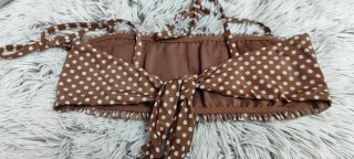 Bikini marrón lunares blancos T. M