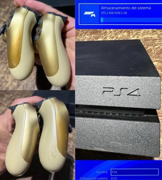 PS4 500GB CUH-1216A + 2 Mandos Dorados