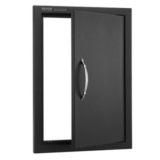 Puerta de Acceso para BBQ, Puerta de Cocina Exterior Individual de 415x570 mm, Puerta de Montaje Flush de Placa Fría, Puerta Vertical de Pared con Mango, para Isla de BBQ, Estación de Parrilla, Ga...