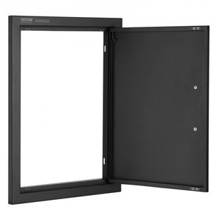 Puerta de Acceso para BBQ, Puerta de Cocina Exterior Individual de 415x570 mm, Puerta de Montaje Flush de Placa Fría, Puerta Vertical de Pared con Mango, para Isla de BBQ, Estación de Parrilla, Ga...