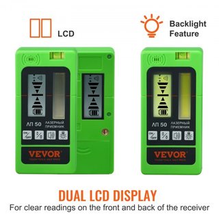 Detector de láser receptor 6004.6 cm de alcance láser verde y haz rojo con abrazadera