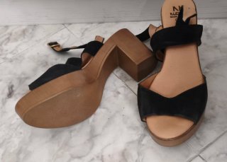 Sandalias de plataforma madera negras