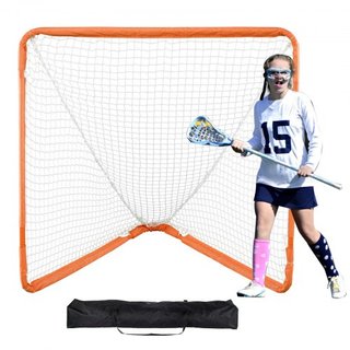 Portería de Lacrosse, Red de Lacrosse Pequeña de 4' x 4' para Niños, Portería de Lacrosse Plegable y Portátil con Bolsa de Transporte, Equipo de Entrenamiento de Marco de Hierro para el Jardín, Co...