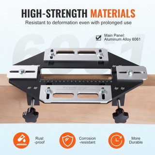 Plantilla para Bisagra de Puerta, Abridor de Agujeros de Aleación de Aluminio para Carpintería, Localizador de Ranuras, Guía Flexible para Agujeros de Bisagra de Puerta de Madera, Plantilla para I...