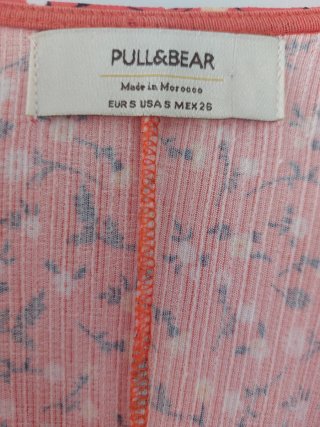 Vestido Nuevo Pull&Bear de Flores Naranja Talla S