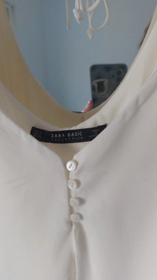 Blusa Zara Beige Talla S