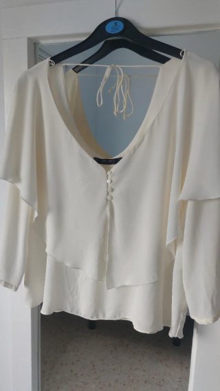 Blusa Zara Beige Talla S