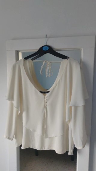 Blusa Zara Beige Talla S