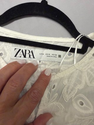 Conjunto Zara Blanco Brocado