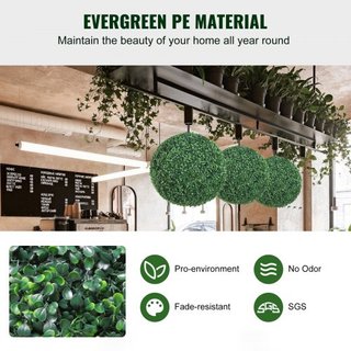 Árboles Topiarios Artificiales de Buxo, 16” de Alto (2 Piezas), Plantas Topiarias Falsas en Forma de Bola, Bolas Decorativas de Planta Verde Todo el Año para Jardín, Balcón, Boda y Decoración del ...