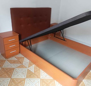 Base Cama Madera con Almacenamiento