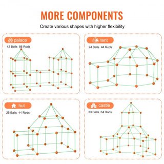 Kit de Construcción de Fortalezas para Niños, 140PCS Juguetes de Construcción STEM que Brillan en la Oscuridad, Regalo Educativo para Niños y Niñas de 4 5 6 7 8+ Años, Juguetes de Construcción par...