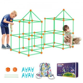 Kit de Construcción de Fortalezas para Niños, 140PCS Juguetes de Construcción STEM que Brillan en la Oscuridad, Regalo Educativo para Niños y Niñas de 4 5 6 7 8+ Años, Juguetes de Construcción par...