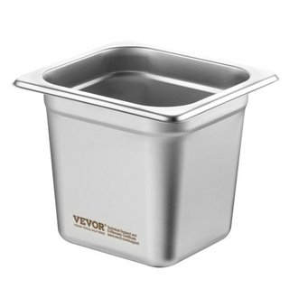 6 Paquete de Sartenes de Hotel, Sartén de Vapor Anti-Jam de Tamaño 1/6, Sartén de Mesa de Acero Inoxidable de 0.8 mm para Restaurante, Sartén de Mesa Comercial de 6 Pulgadas de Profundidad, Sartén...